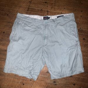 Grayers blue & white chino business casual flat front 38W shorts